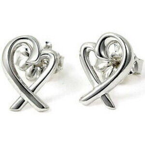 Tiffany Co Loving Heart Pierced Earrings Sterling Silver Paloma Picassos